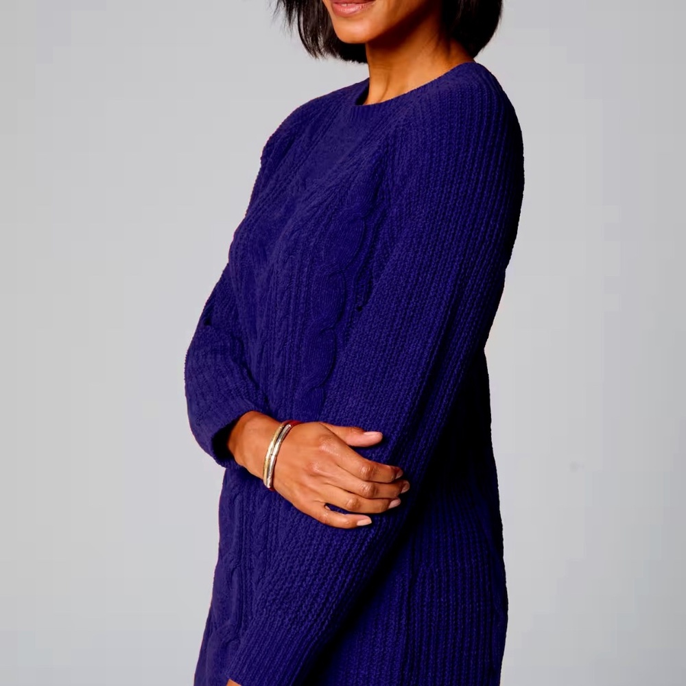 BNWT J Jill Violet Chenille Cable Tunic Sweater  - Size XLT